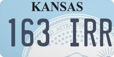 KS license plate 163IRR