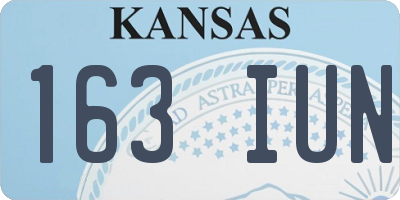 KS license plate 163IUN