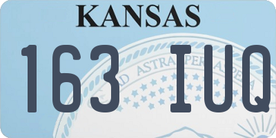 KS license plate 163IUQ