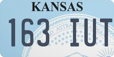 KS license plate 163IUT