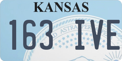 KS license plate 163IVE