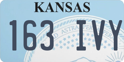 KS license plate 163IVY