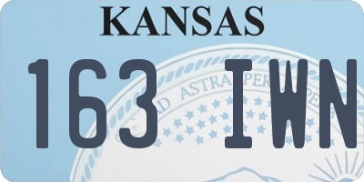 KS license plate 163IWN