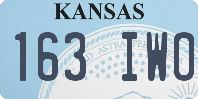 KS license plate 163IWO
