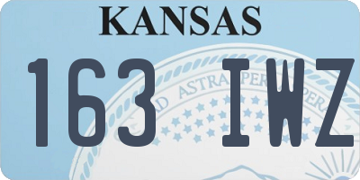 KS license plate 163IWZ