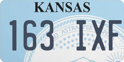KS license plate 163IXF
