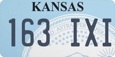 KS license plate 163IXI