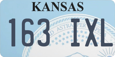 KS license plate 163IXL
