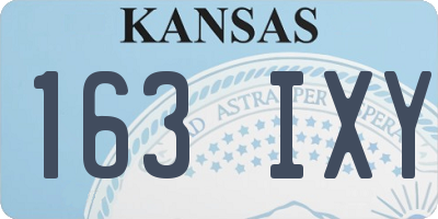 KS license plate 163IXY
