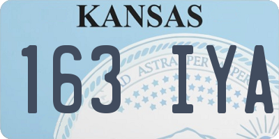 KS license plate 163IYA