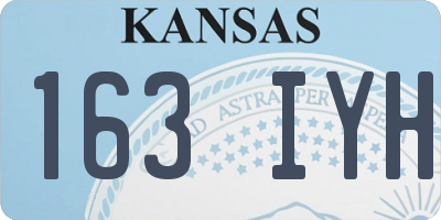 KS license plate 163IYH