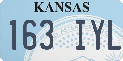 KS license plate 163IYL