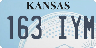 KS license plate 163IYM