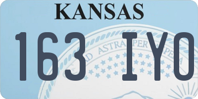 KS license plate 163IYO