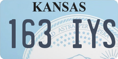 KS license plate 163IYS