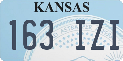 KS license plate 163IZI