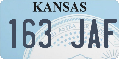 KS license plate 163JAF