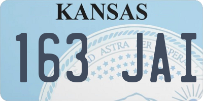KS license plate 163JAI