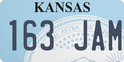 KS license plate 163JAM