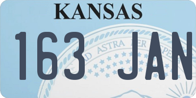 KS license plate 163JAN
