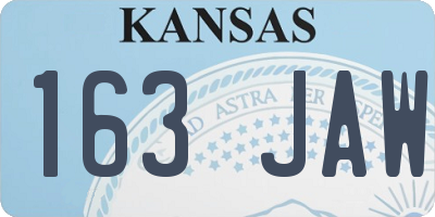 KS license plate 163JAW