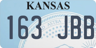 KS license plate 163JBB