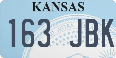 KS license plate 163JBK