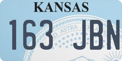 KS license plate 163JBN