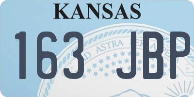 KS license plate 163JBP