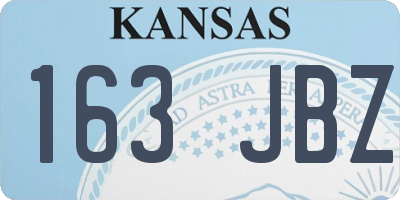KS license plate 163JBZ