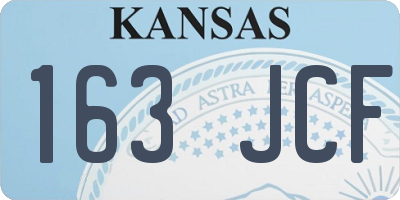 KS license plate 163JCF