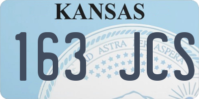 KS license plate 163JCS