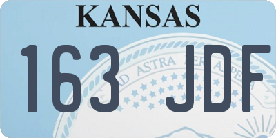 KS license plate 163JDF