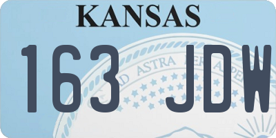 KS license plate 163JDW