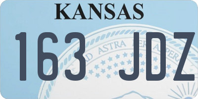 KS license plate 163JDZ