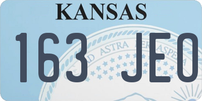 KS license plate 163JEO