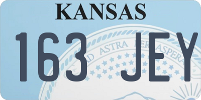 KS license plate 163JEY