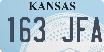 KS license plate 163JFA