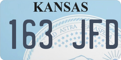 KS license plate 163JFD