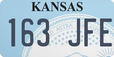 KS license plate 163JFE