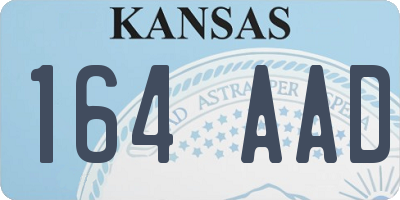 KS license plate 164AAD