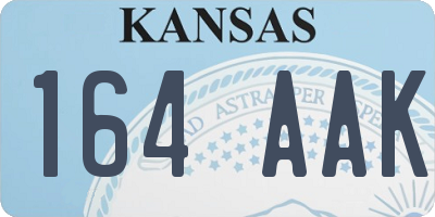 KS license plate 164AAK