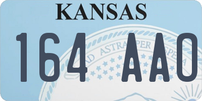 KS license plate 164AAO