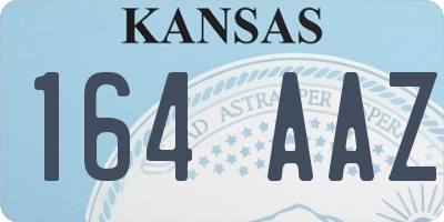 KS license plate 164AAZ