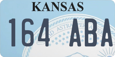KS license plate 164ABA