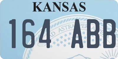 KS license plate 164ABB