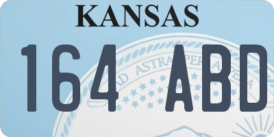 KS license plate 164ABD
