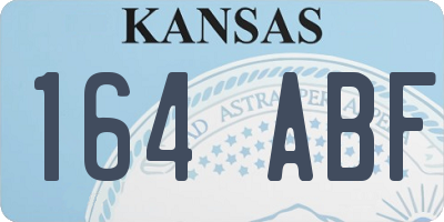 KS license plate 164ABF