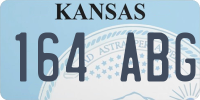 KS license plate 164ABG