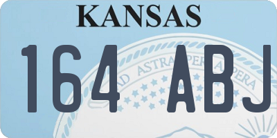 KS license plate 164ABJ